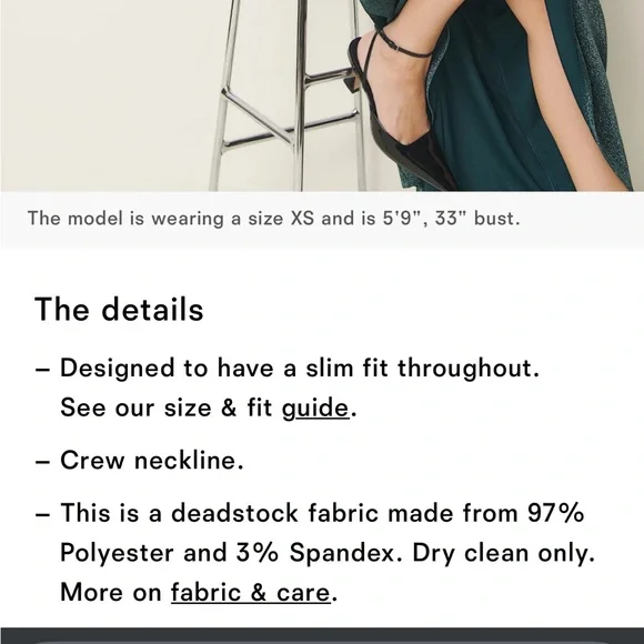 Reformation Kori Knit Dress Blue - Size S Mermaid Sparkle - Picture 7 of 10